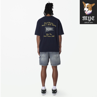 MADNESS EMBROIDERY FLOCKING PRINT TEE 刺绣印花宽松短袖T 26SS