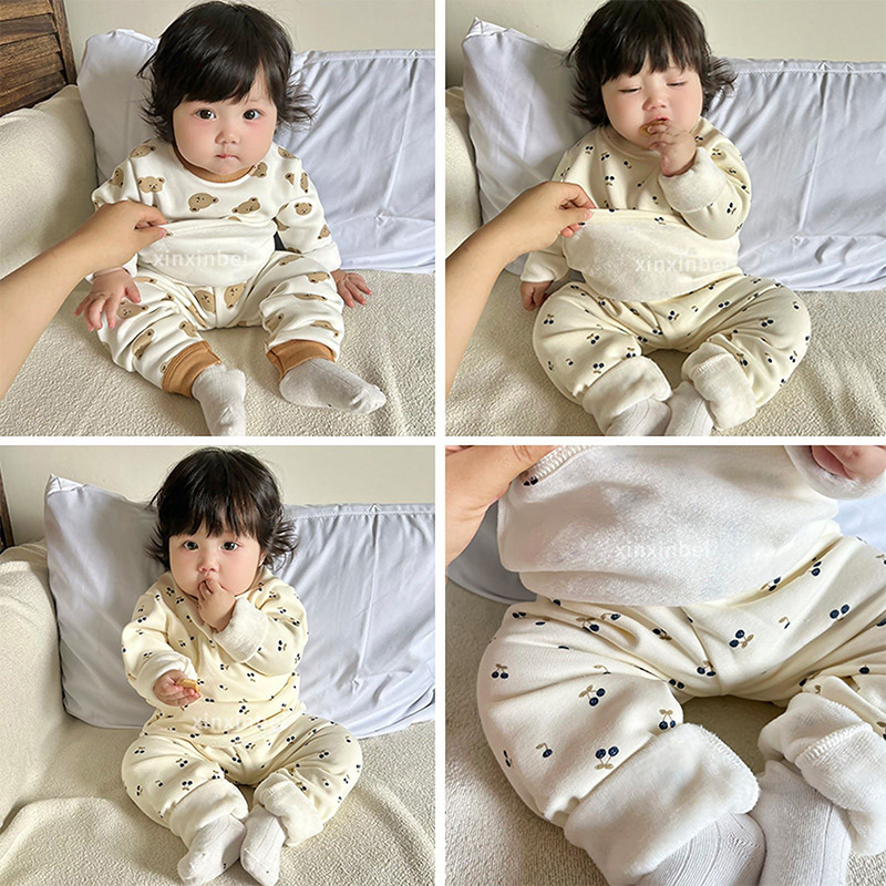 2025新款秋冬款加绒儿童秋衣套装男女童保暖加厚内衣秋裤小童婴儿