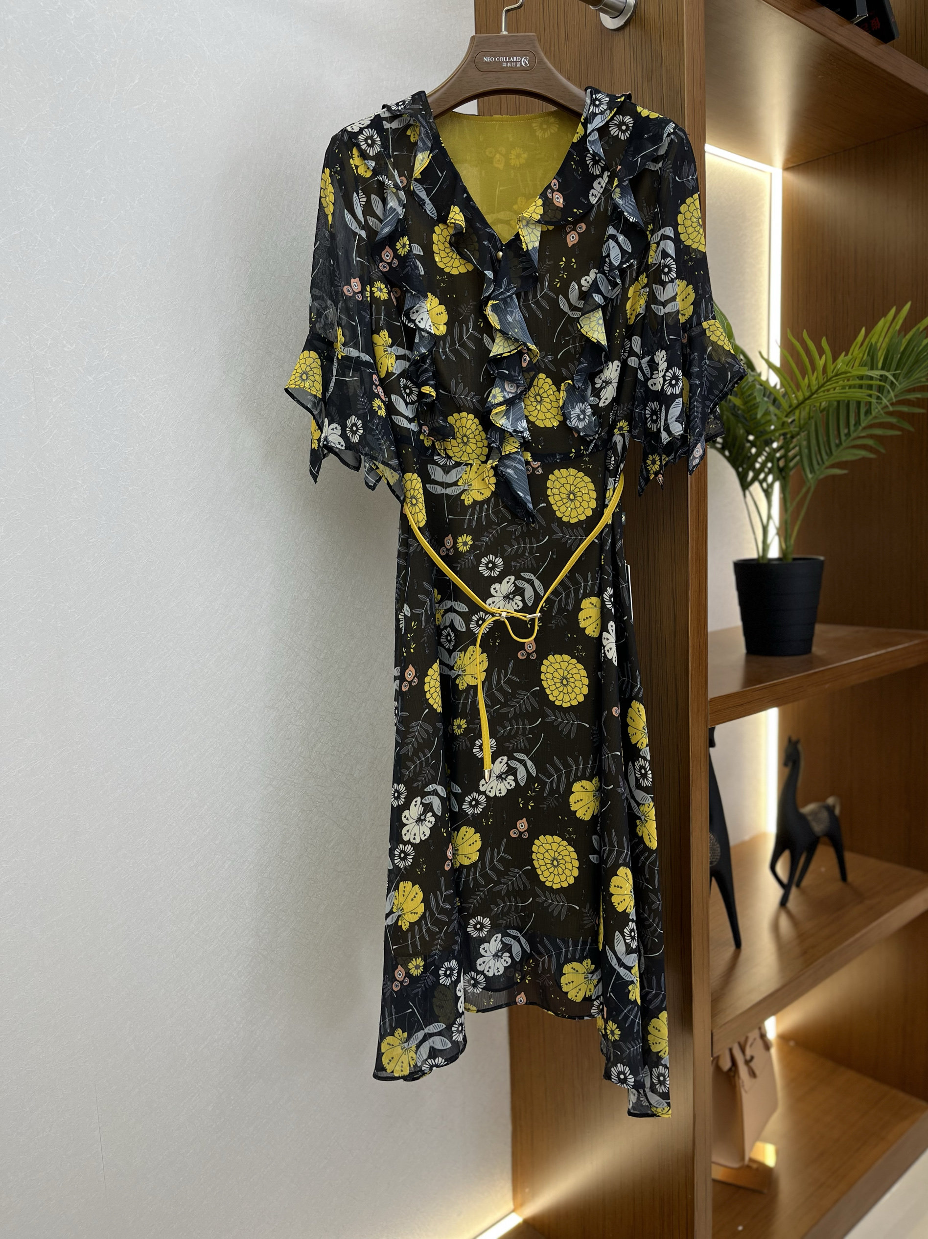 羽衣甘蓝女装夏季雪纺连衣裙秒杀无腰带