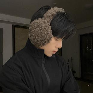 毛绒耳罩男2024新款冬季加厚保暖防风防寒耳套东北骑行可折叠耳包