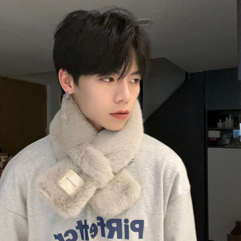 秋冬韩版百搭男防寒保暖短围巾