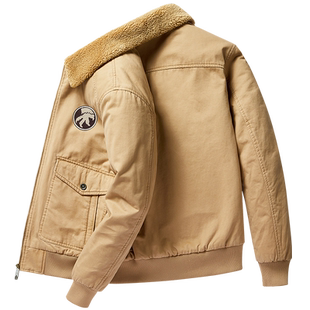 JEEP吉普飞行员外套男秋冬季工装大码宽松上衣服加绒加厚潮流夹克