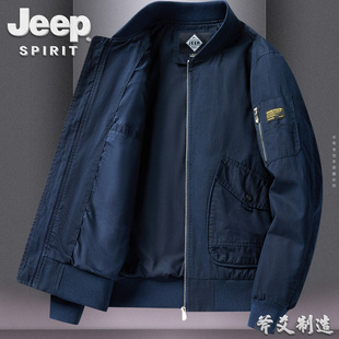 JEEP吉普飞行员夹克工装外套男春秋季青年上衣薄款ma1棒球领外套