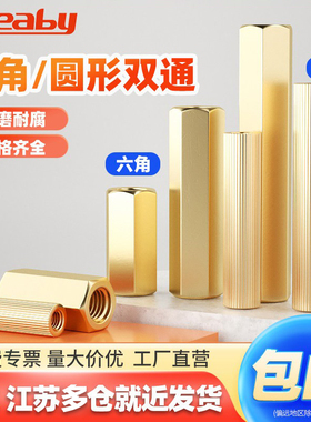 双通六角铜柱圆形滚花铜螺柱安防监控螺母柱摄像机螺丝支撑柱M2M3