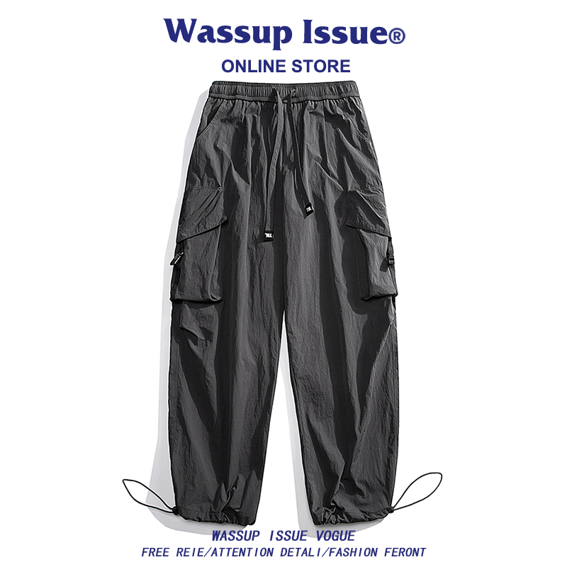 WASSUP ISSUE美式速干冲锋裤男款春秋休闲直筒运动伞兵工装裤子男