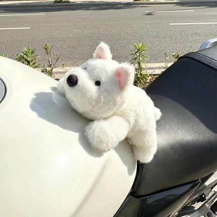 摩托车护蛋机车护裆油箱缓冲垫柔软护具毛绒公仔玩偶卡通保护垫潮