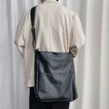 Трендовая вместительная и большая сумка через плечо, очень большая сумка на одно плечо, в корейском стиле, из натуральной кожи