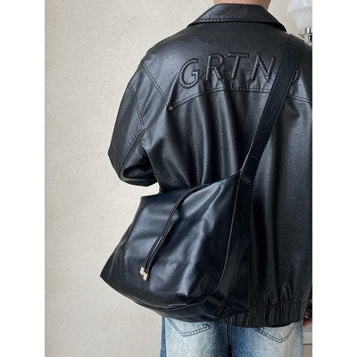 百搭简约设计男士韩版皮质托特包