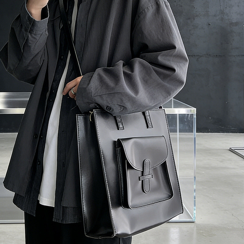 韩版男轻熟风通勤托特包高级感英伦手提包包复古单肩公文包斜挎包