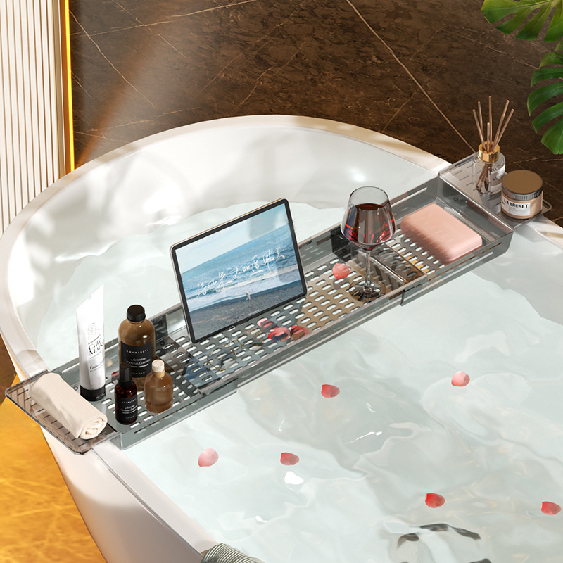 可伸缩浴缸置物架高级亚克力