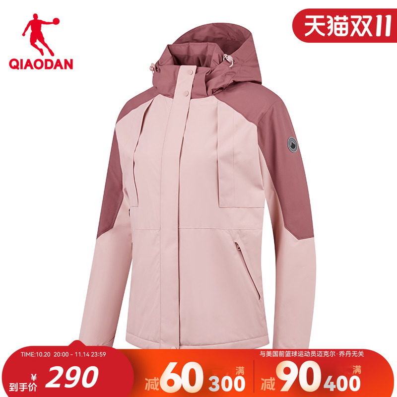 【商场同款】乔丹保暖加绒风衣女2025冬季新款百搭外套女2244503