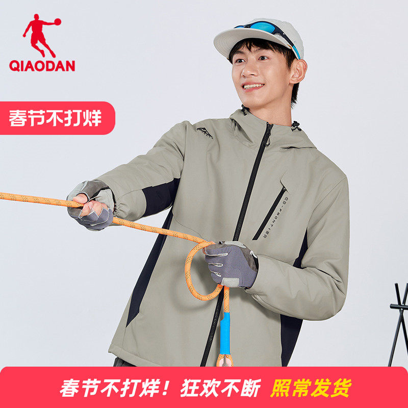 商城同款乔丹官方旗舰店加绒风衣男款梭织厚款外套男QDFFD3261188