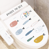 卡通鱼浴室瓷砖马桶贴纸防水自粘墙贴画寝室幼儿园装 饰布置遮挡洞