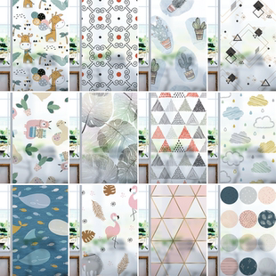 纯磨砂玻璃贴膜防窥防走光隔热浴室卫生间窗花贴纸透光不透明阳台