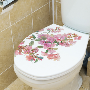 清新植物花卉叶子墙贴纸防水自粘浴室厕所马桶装 饰贴画遮挡洞寝室