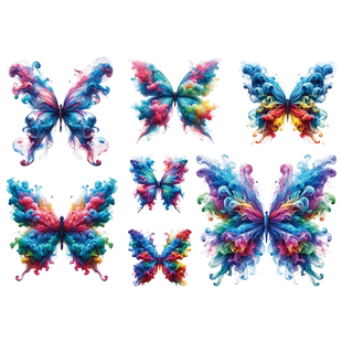 烟幕蝴蝶个性创意窗户橱柜墙壁贴纸防水自粘遮挡洞冰箱装饰床头画