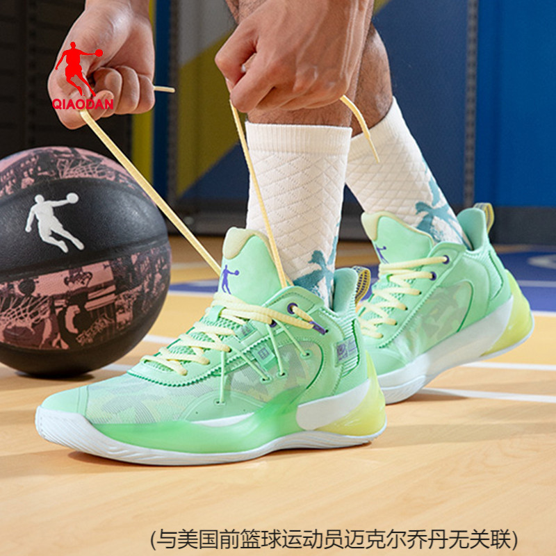 乔丹男鞋绿色篮球鞋高帮网面透气运动鞋青少年打球鞋正品比赛战靴