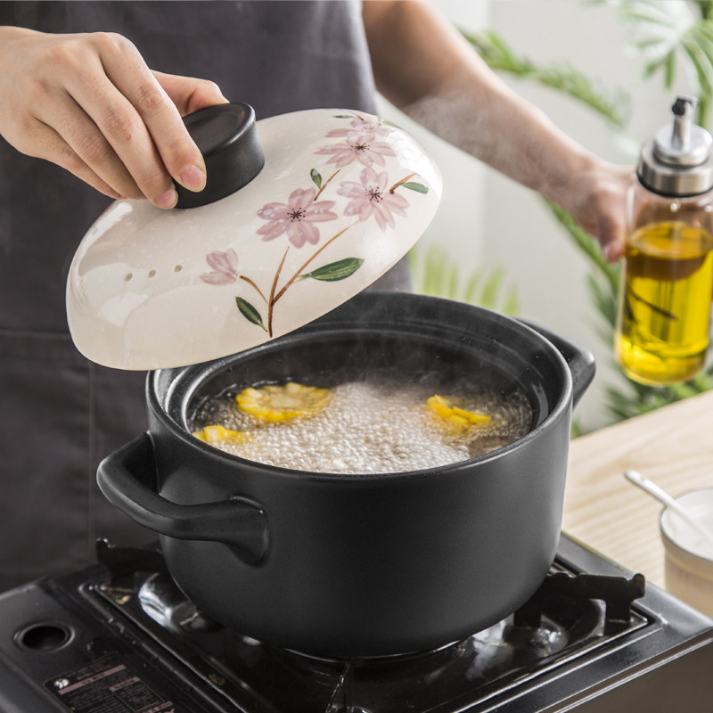 多美然家用煲汤砂锅燃气沙锅耐高温炖锅煤气小号进口锂辉石陶瓷锅