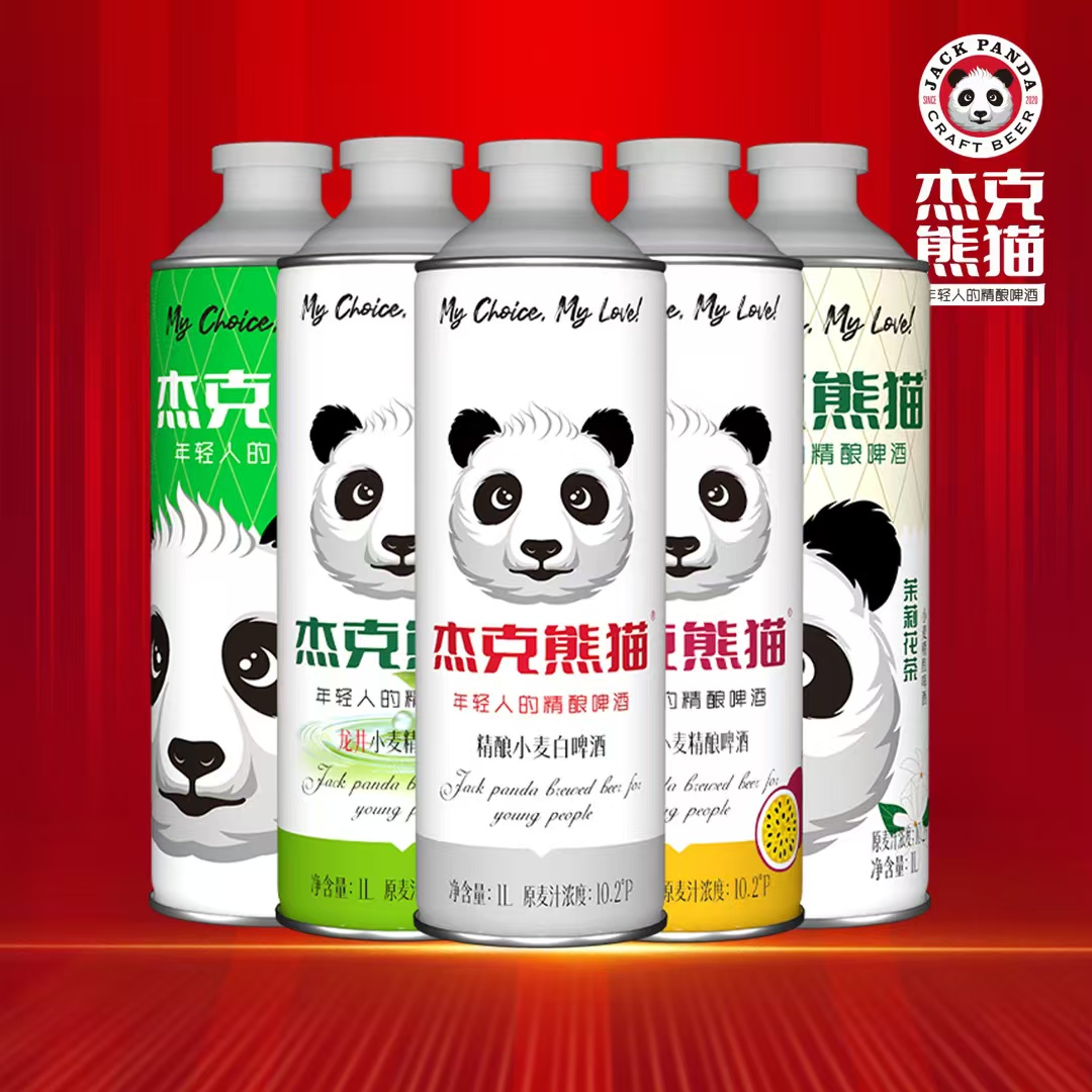 杰克熊猫1L*12罐整箱实惠装3.7度