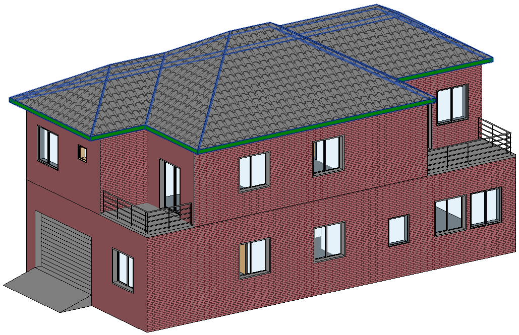 BIM模型revit小别墅2016版建筑模型含标高轴线墙板门窗楼梯-9