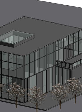 BIM模型revit茶室2016版建筑模型含标高轴线墙板楼梯门窗等-27