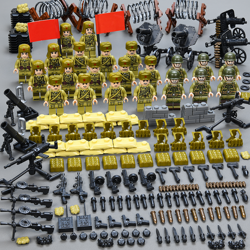 男孩子抗美援朝拼装积木6-14岁