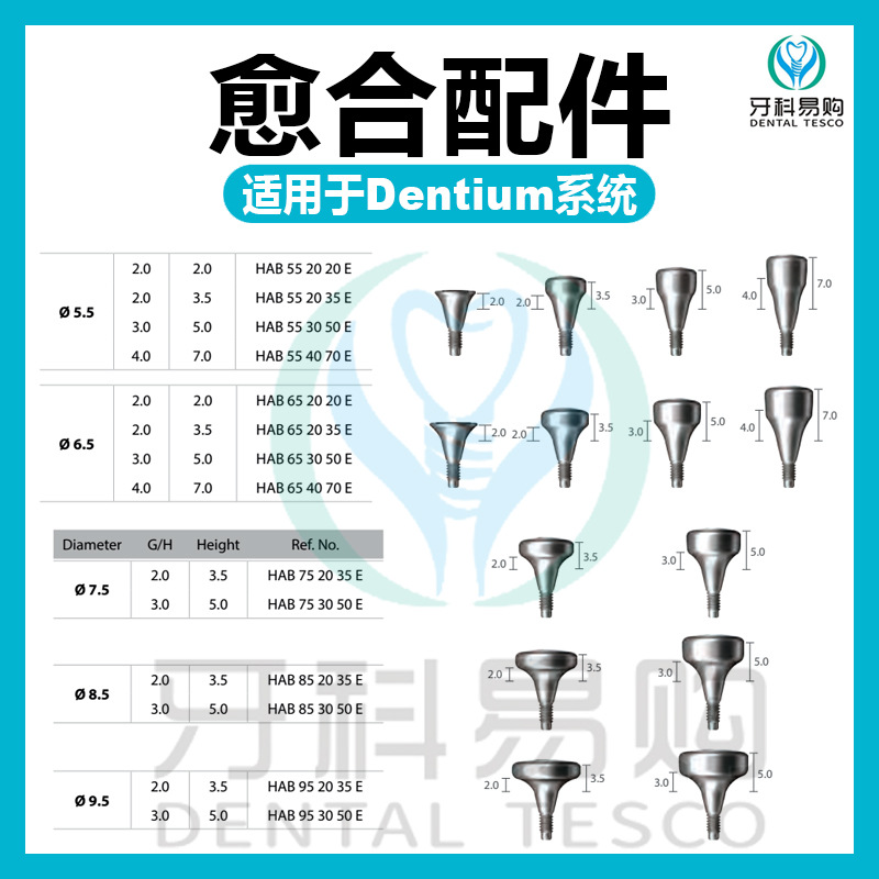 适用于Dentium登腾愈合基*台愈合