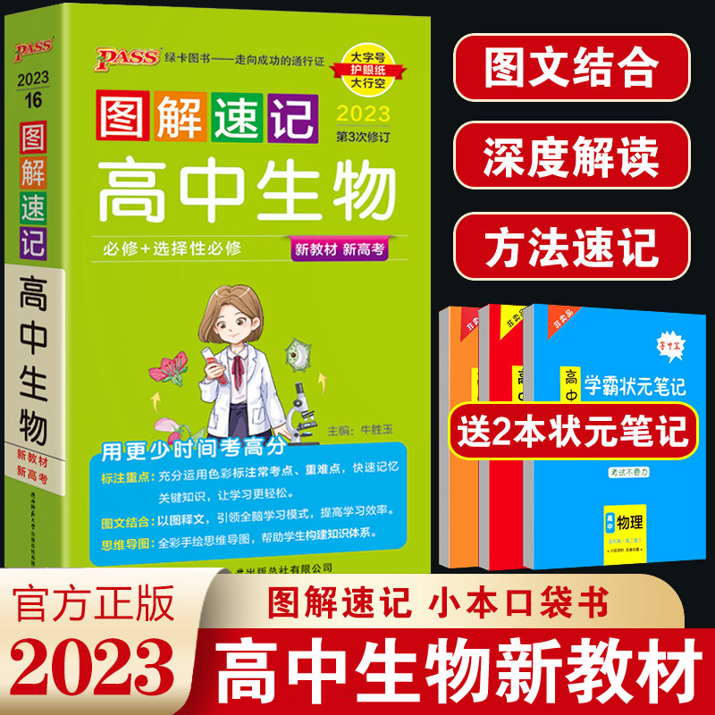 2023版绿卡图书图解速记高中生物人教版高中生物知识大全高中生物知识