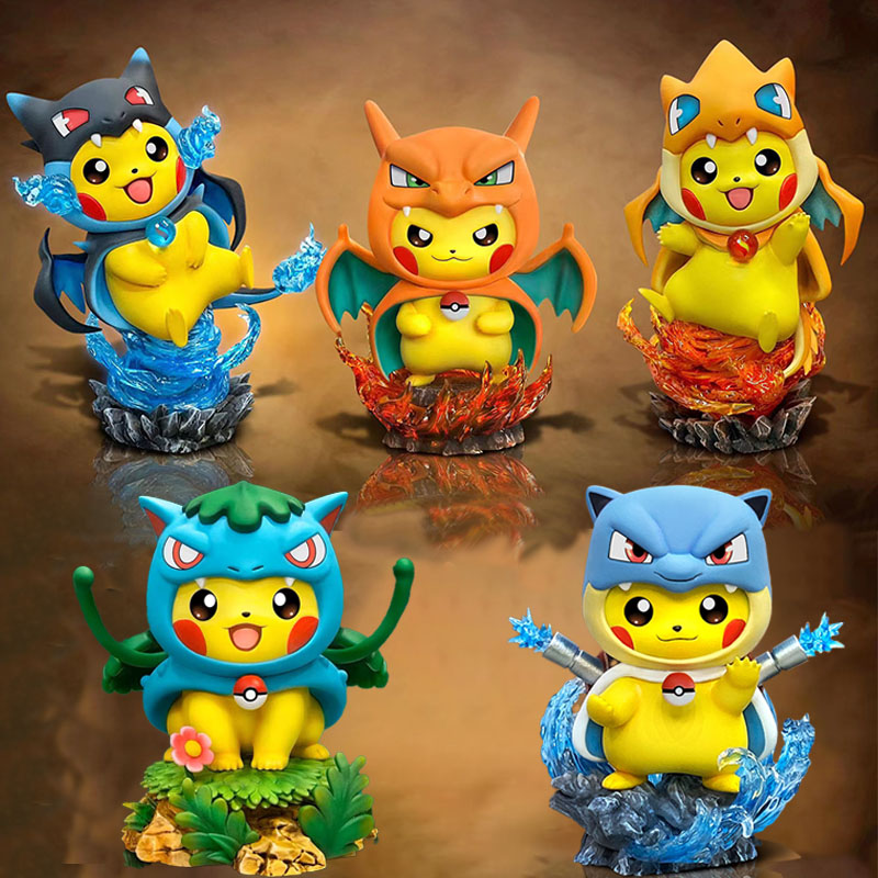 13cm Pokemon Anime Figures Pikachu Cosplay Figure Bulbasaur