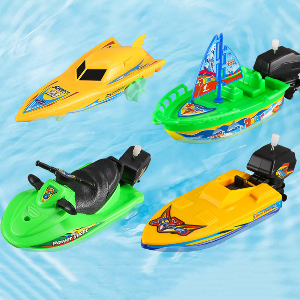 1Pc Kids Speed Boat Ship Wind Up Toy Bath Toys Shower Toys F