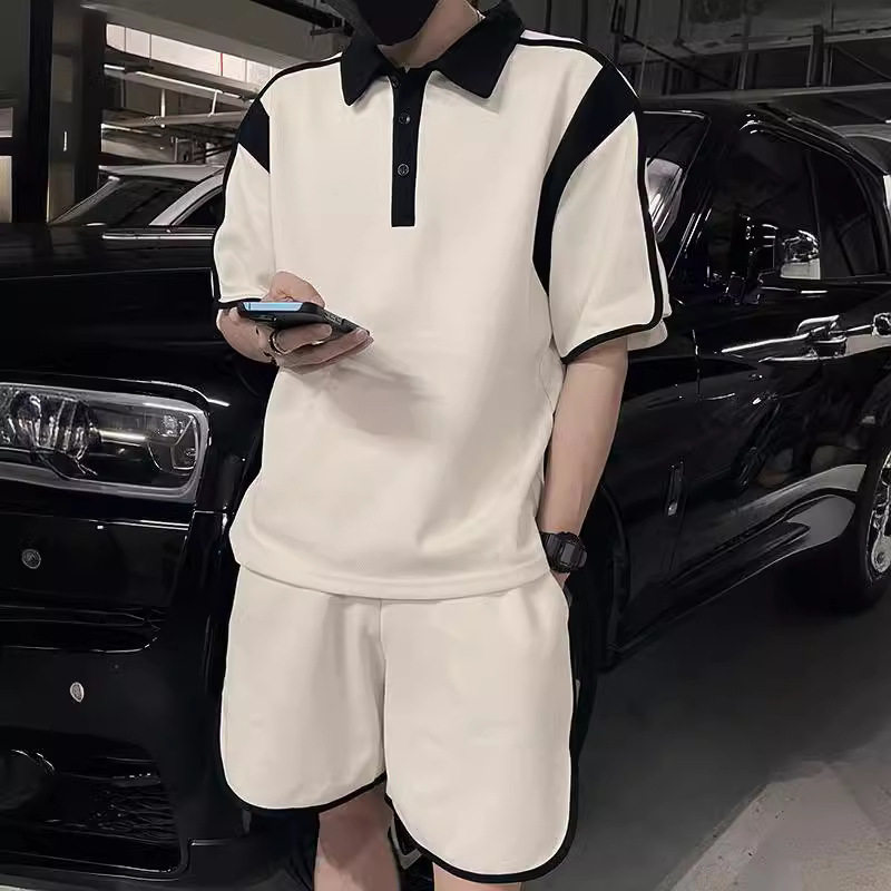 夏季男生酷帅短袖短裤运动套装