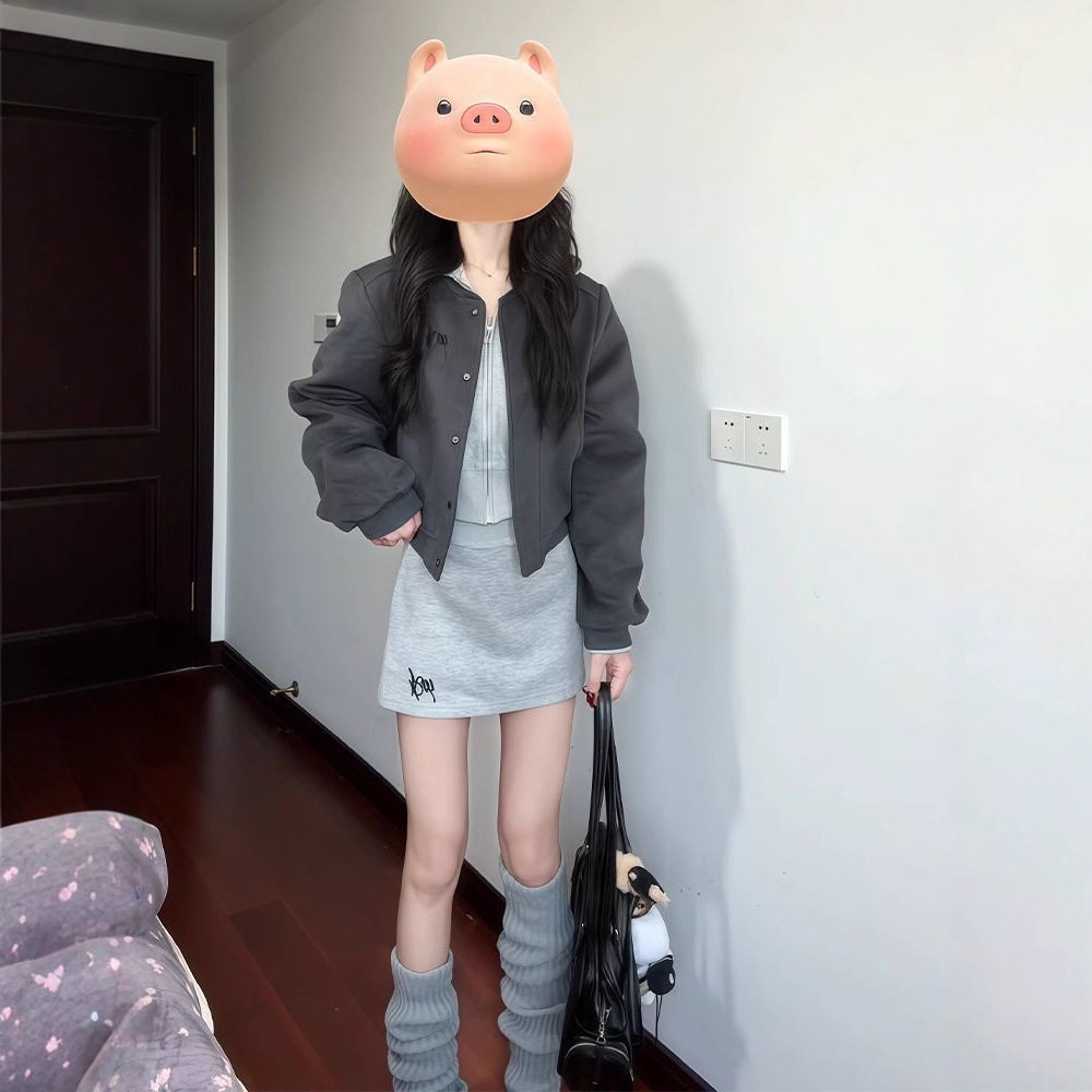 短款正肩夹克外套女秋装