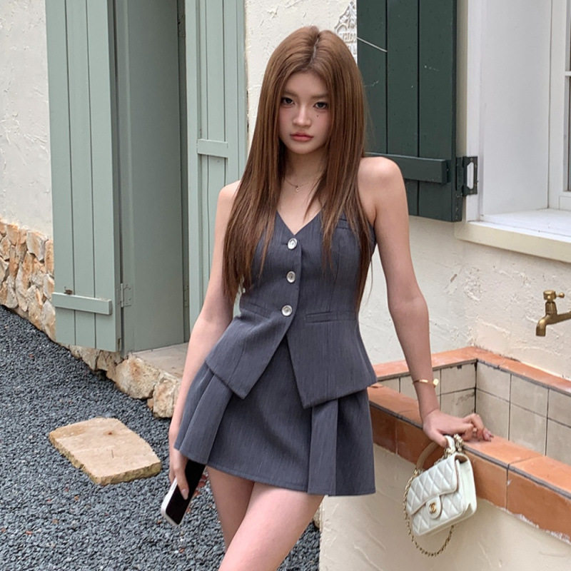 美式复古设计感蝴蝶结露背挂脖