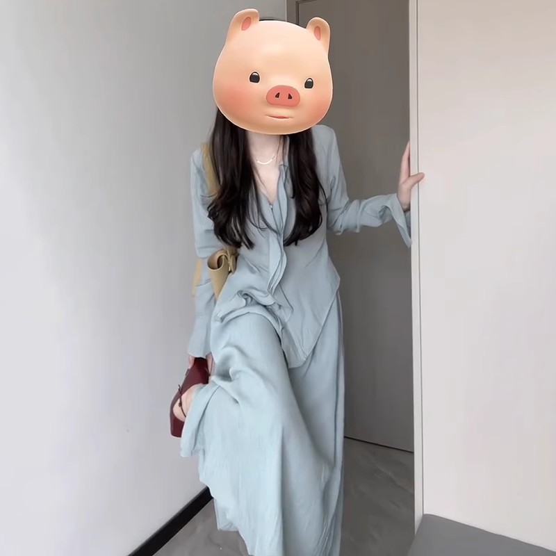 早春穿搭一整套高级感长袖连衣裙