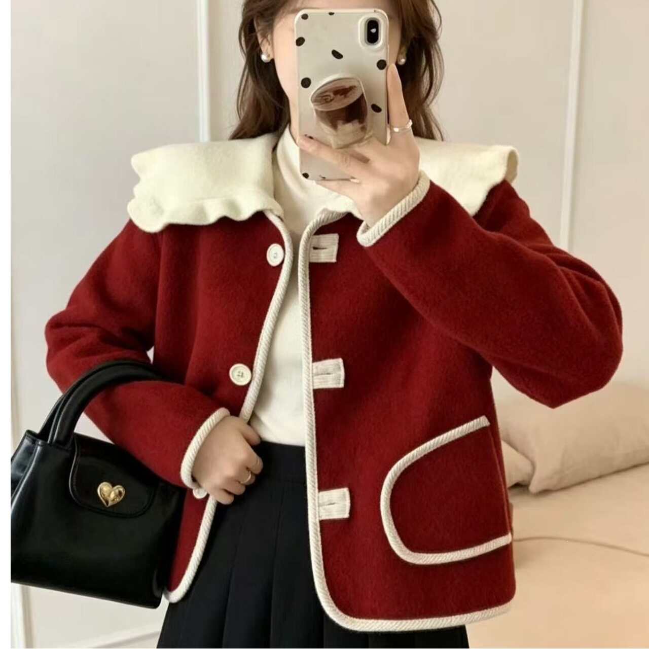 2026高级感小香风娃娃领短外套女春秋季新款小个子开衫上衣百搭潮