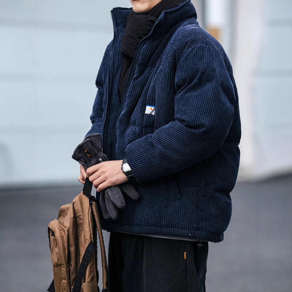 日系复古宽松灯芯绒加厚棉服