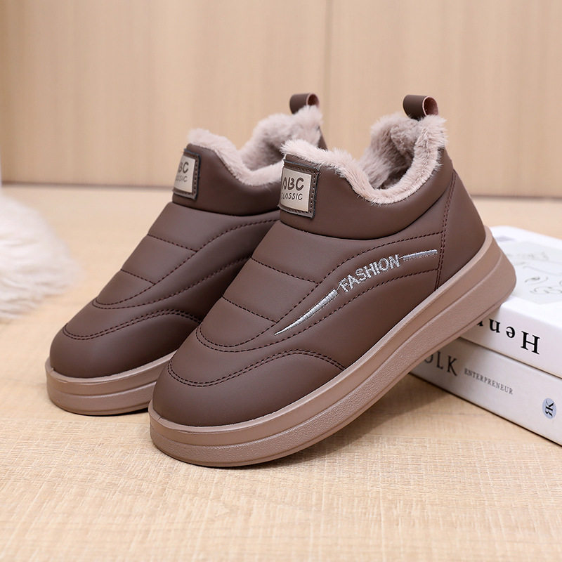靴子女冬季新款休闲女士舒适雪地靴加绒保暖防滑棉靴一脚蹬妈妈鞋,女鞋,时尚雪地靴,淘宝优惠券,粉丝福利购,淘宝优惠卷