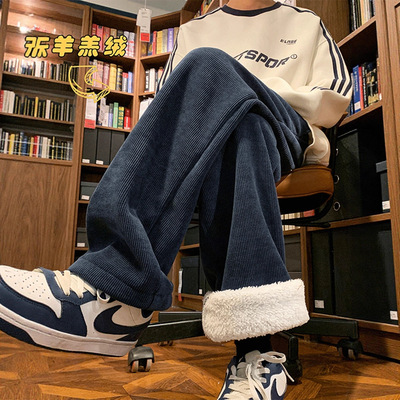 羊羔绒裤子男款冬季加绒加厚东北零下40度棉裤重磅灯芯绒休闲卫裤