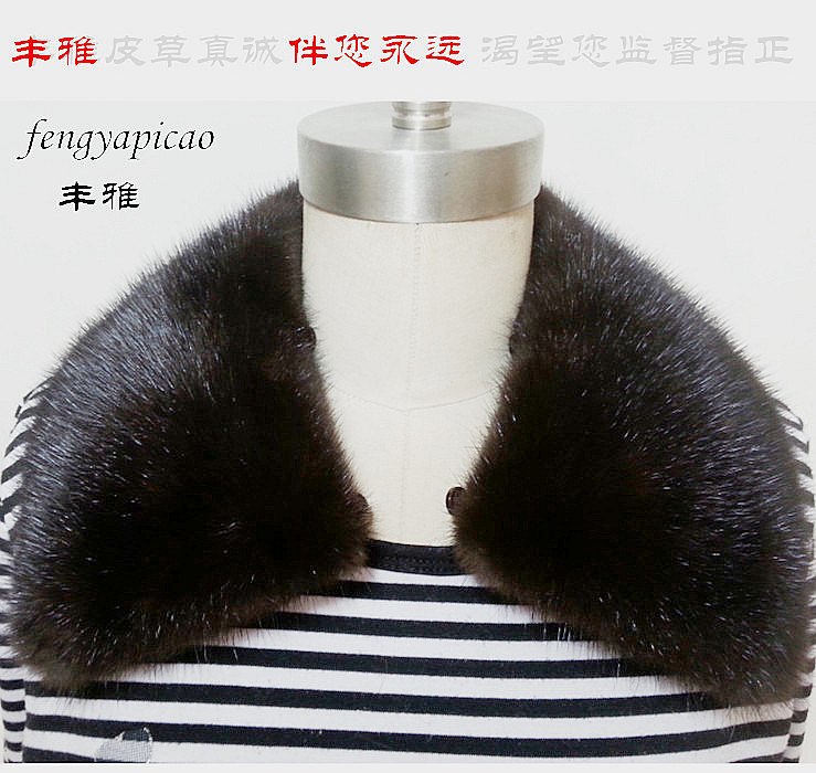 优质水貂毛领子真毛领男式通用翻领单卖买皮领子尼克服方领大衣领