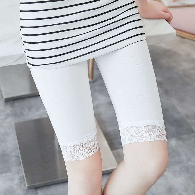 纯棉打底裤女外穿防走光春夏季薄款高腰大码紧身五分安全骑行短裤