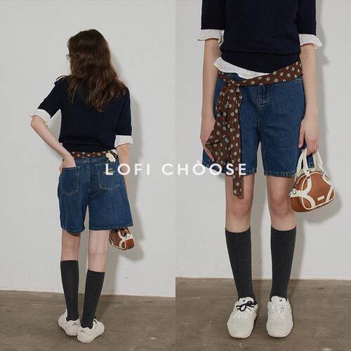 Lofichse复古蓝水洗牛