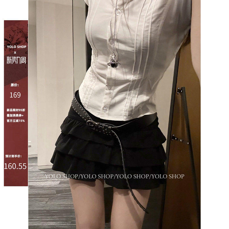 YOLO SHOP 3/23 新品95折 Doll感芭蕾迷你叠叠高腰蛋糕裙自带底裤