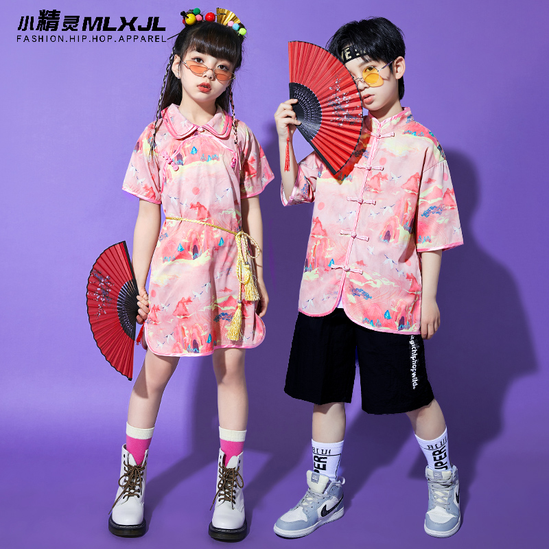 儿童唐装国潮演出服中国风旗袍