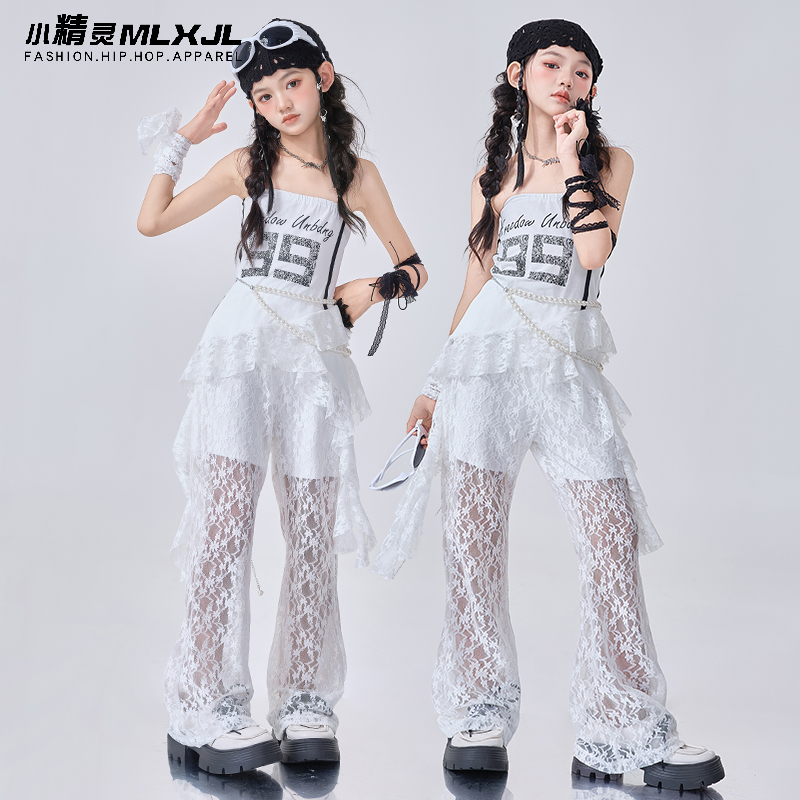 女童爵士舞服装潮酷时髦女孩jazz演出服少儿夏季洋气炸街街舞套装