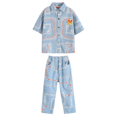 街舞牛仔衬衫外套演出服