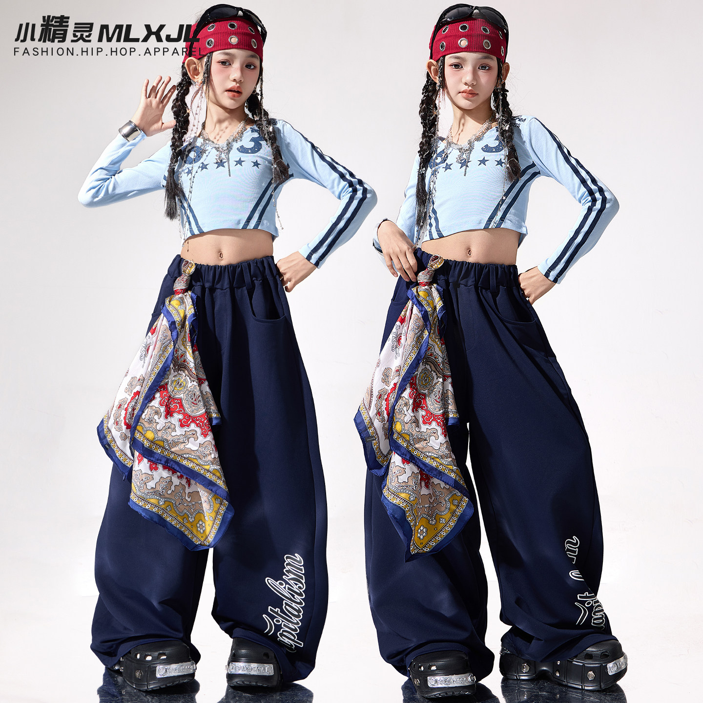 女童爵士舞服装时髦潮酷少儿jazz演出服街舞女团酷辣走秀元旦表演