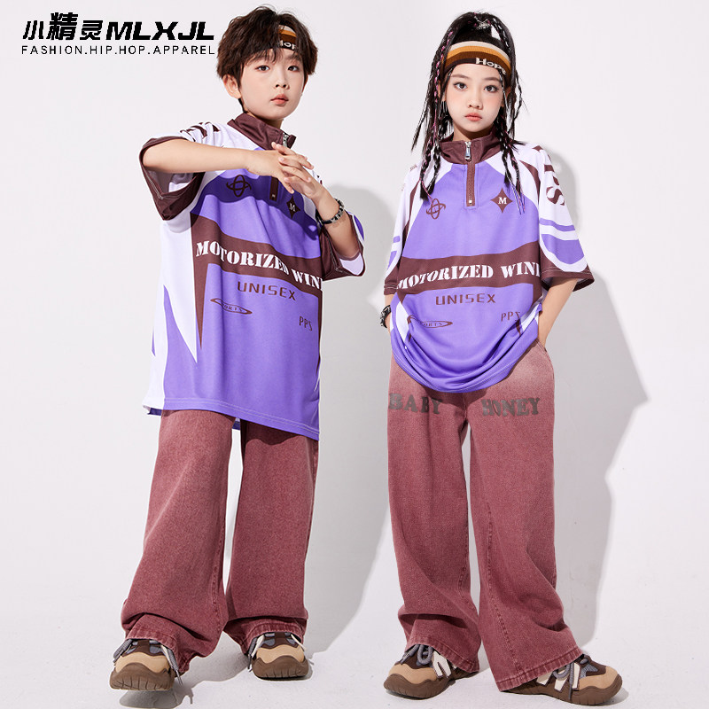 童装儿童街舞套装男童酷帅hiphop舞台架子鼓演出服表演服装潮服夏