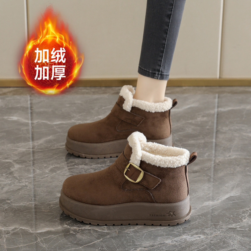 加绒加厚雪地靴女小码保暖棉鞋