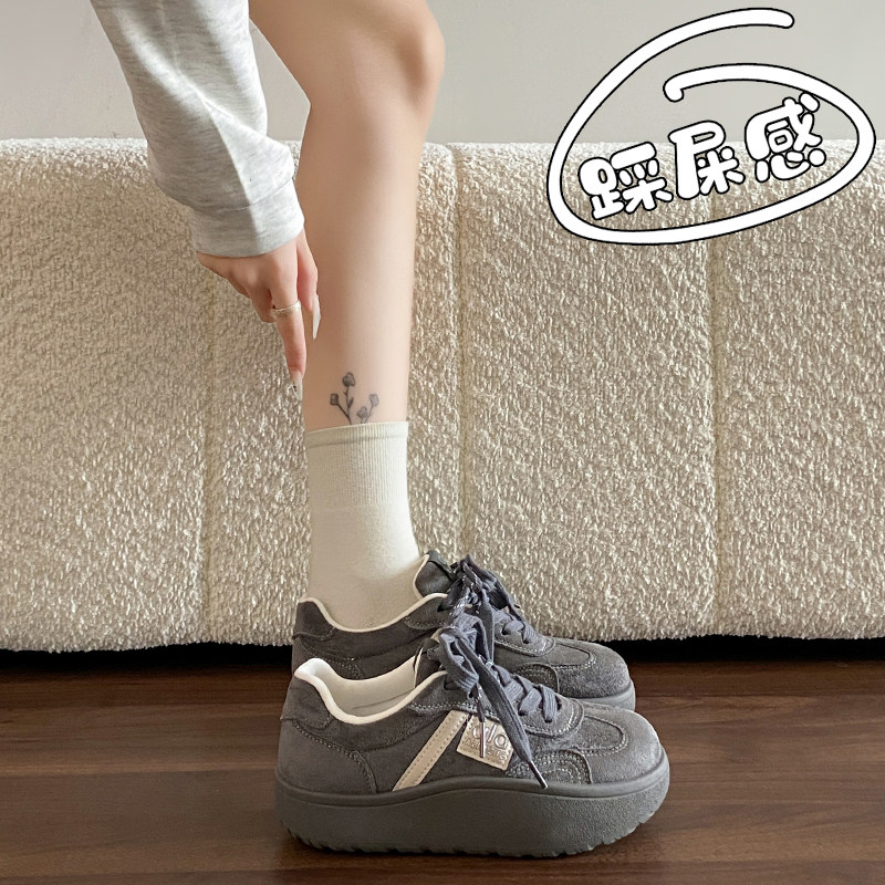 爆款复古厚底德训鞋女34码2026春季新款百搭旅游鞋防滑软底运动鞋,女鞋,德训鞋,淘宝优惠券,粉丝福利购,淘宝优惠卷