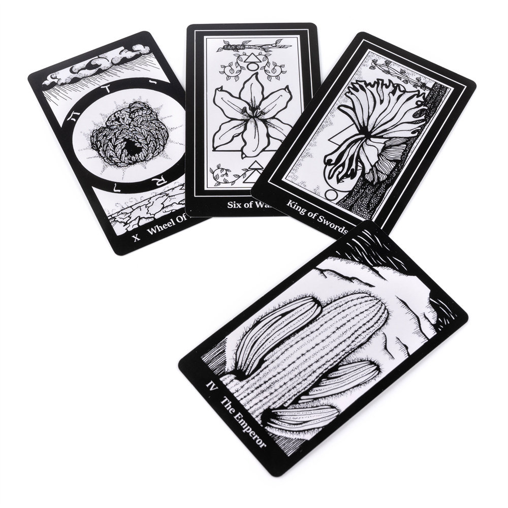 黑白植物塔罗牌 terra botanical tarot 自然植物风韦特罗牌塔卡